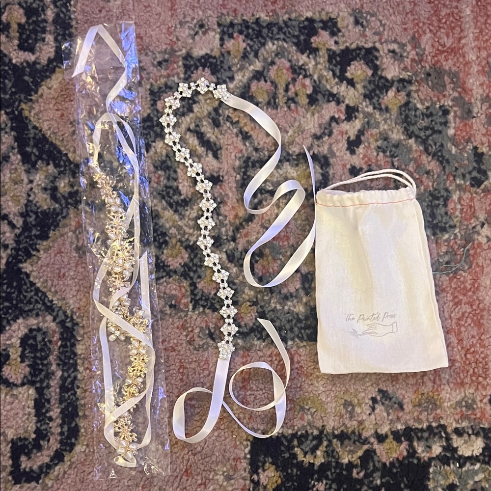 Bundle Elegant Gold and Silver Floral Bridal Headbands